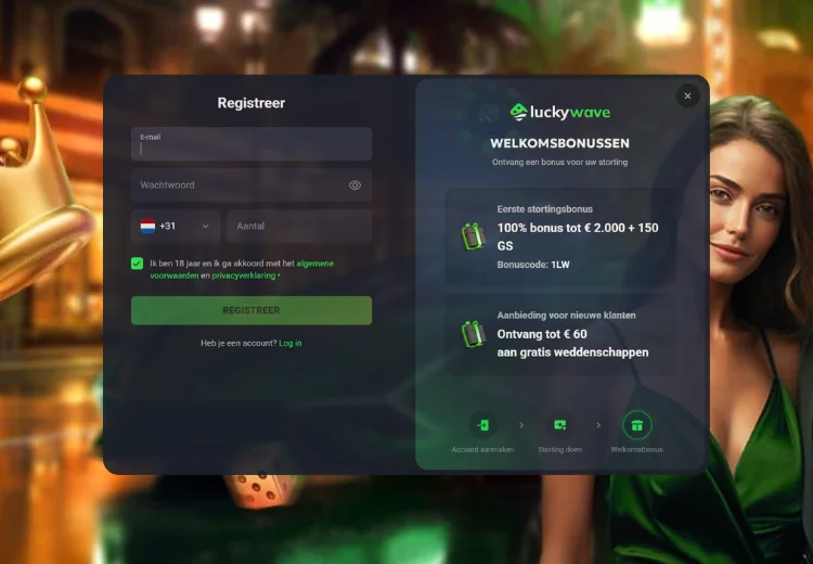LuckyWave registreren